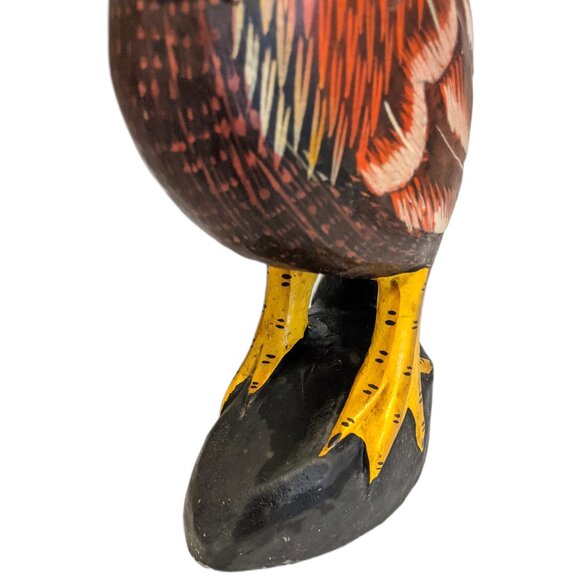 Vintage Hand Carved Rooster Wooden Folk Art Decor Kitchen Farmhouse Rustic - Picture 6 of 9